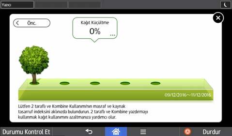 1. Başlarken 4. Malzeme Bilgileri Kalan toner miktarını görüntüler. 5. [İş Sıfırlama] Geçerli yazdırma işini iptal etmek için basın. Hexa. Aktarma seçiliyken basarsanız Hexa. Aktarma iptal edilir. 6.