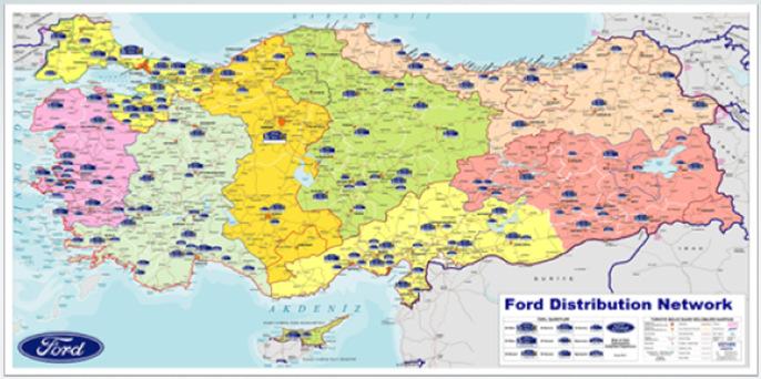 Geniş Dağıtım Ağı Ford Otosan Türkiye nin tamamına yayılmış müşteri odaklı ve yenilikçi satış ve satış sonrası