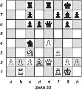 Afxg7 Ac5 Bu beyazın kazanmasını kolaylaştıran bir hatadır. Siyah 1.... Axg7 oynamalı idi ki o zamanda oyun şöyle devam ederdi: 2. Af6+ Şg6 3. Axd7 f6 -en iyisi- 4. e5 Şf7 5. Axe5 Ke7 6.