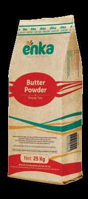 Butter Powder Butter Powder is manufactured from milk and milk fat, which is spray dried. The powder should have a light yellow colour, typical of butter powder.