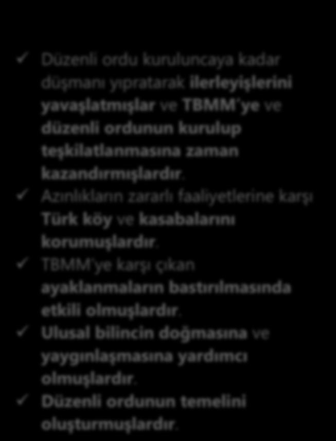 Bölgedeki bütün direniş güçlerinin ortak bir cephe oluģturmasına ve Batı Anadolu daki Kuva-yı Milliye birliklerinin insan ve malzeme yönünden desteklenmelerine karar verilen bu kongrelerin ardından