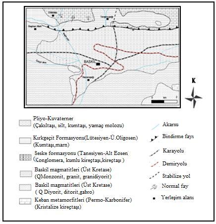 Baskil ve Yakın Çevresindeki Yeraltı Sularının Hidrojeokimyasal ve Kirlilik Değerlendirmesi Şekil 2.