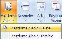 b. Önizleme: Excel de önizleme işlemi için Ofis düğmesinden Yazdır, Baskı Önizleme seçeneği kullanılabileceği gibi Hızlı Erişim araç çubuğu üzerinden de baskı önizleme işlemi yapılabilir. c.