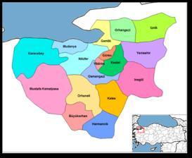 4.3 GAYRİMENKULÜN BULUNDUĞU BÖLGENİN ANALİZİ 4.3.1 Bursa İli Bursa, Marmara Bölgesi'nin Güney Marmara bölümünde yer almaktadır.