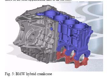 ġekil 4.1: BMW otomobillerde kullanılmaya baģlanan yüksek basınçlı dökümle üretilmiģ alüminyum-magnezyum hibrid su soğutmalı motor bloğu.