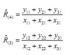 40 Sonuç olarak uygun matris aşağıdaki gibi ifade edilir; Yarım örneklemler Kitle oranı R nin yarım örnek tahminleri ise aşağıdaki gibidir, Dikkat edilirse, her bir eleman ayı sayıda yarım örnekte