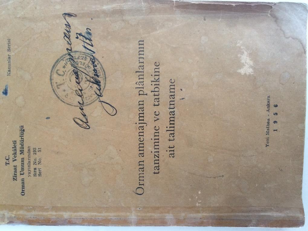 1955-1962 Yılları Arası Dönemi - Ormanları Amenajman Planlarının Tanzimine ve Tatbikine Ait Talimatname (1956) Modern Envanter Yöntemi (hava fotoğrafı+