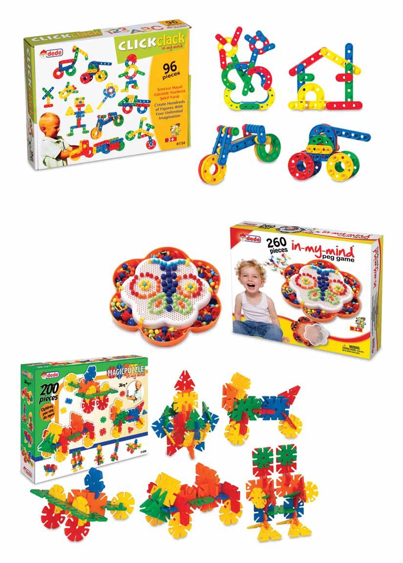 01734 70*370*290 CLICK CLACK (96 PARÇA) Click Clack Puzzle (96 pcs) 570*385*590 70*380*300 16 0.