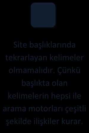 Çünkü arama motorları başlıklarda 70 karakterden fazlasını okumaz. 2.Kullanıcı adı: Site üzerinde en yetkili kullanıcı adıdır.