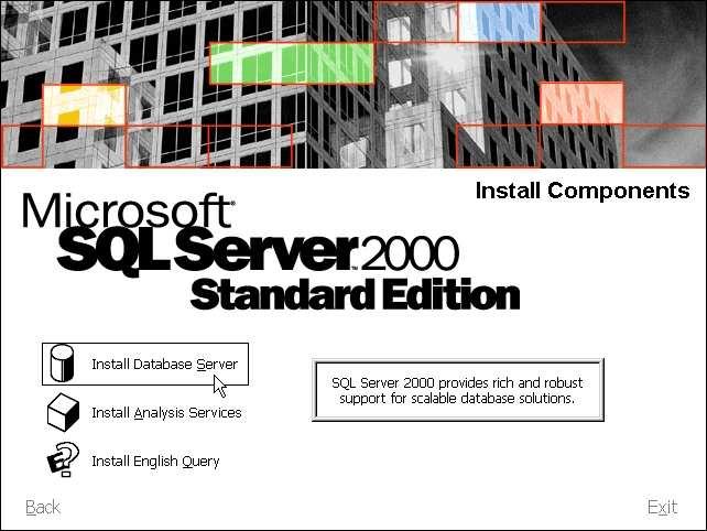 Install Database Server seçeneği ile SQL Server veya client kurulumları yapılır.