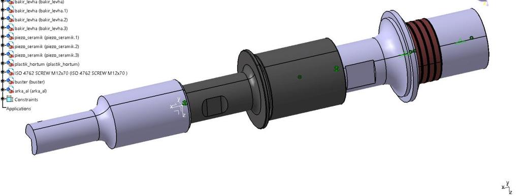 Öncelikle, ultrasonik sistemin bir parçası olan hornun tasarımı yapılmıştır. Horn üç boyutlu olarak bir CAD programında modellenmiştir.