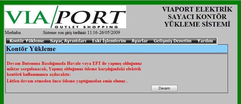 Sayaç Durumu Ekranında sayacınıza ait en son güncel değerleri, kalan kontör miktarınızı görebilirsiniz.