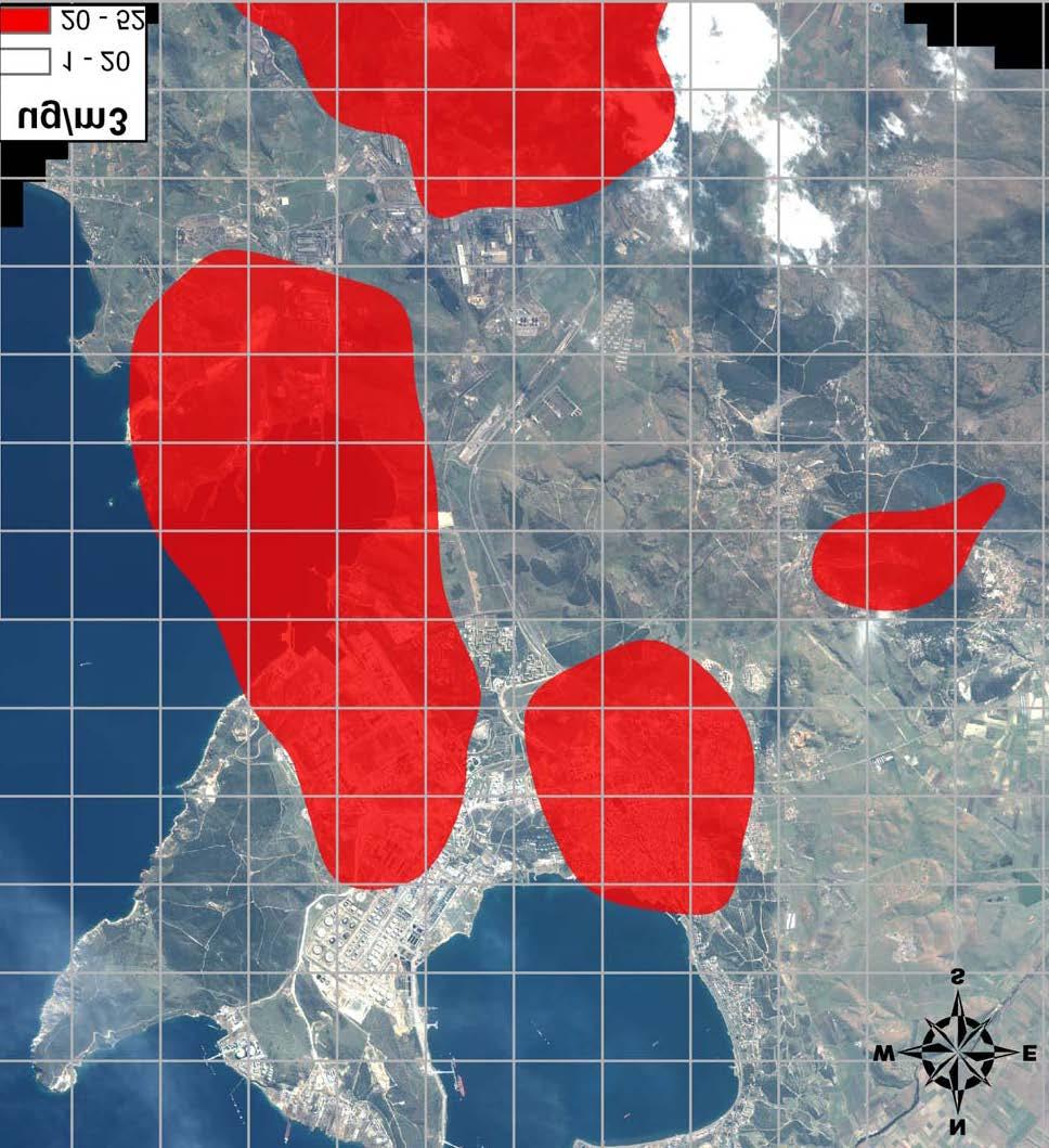 Şekil Modelle hesaplanan günlük ortalama hava kalitesi değerleri ile ölçülen değerlerin Karşılaştırması HKDY Yönetmeliğinde hedeflenen yıllık ortalama sınır değerler PM10 için 2014 yılında 60, 2019