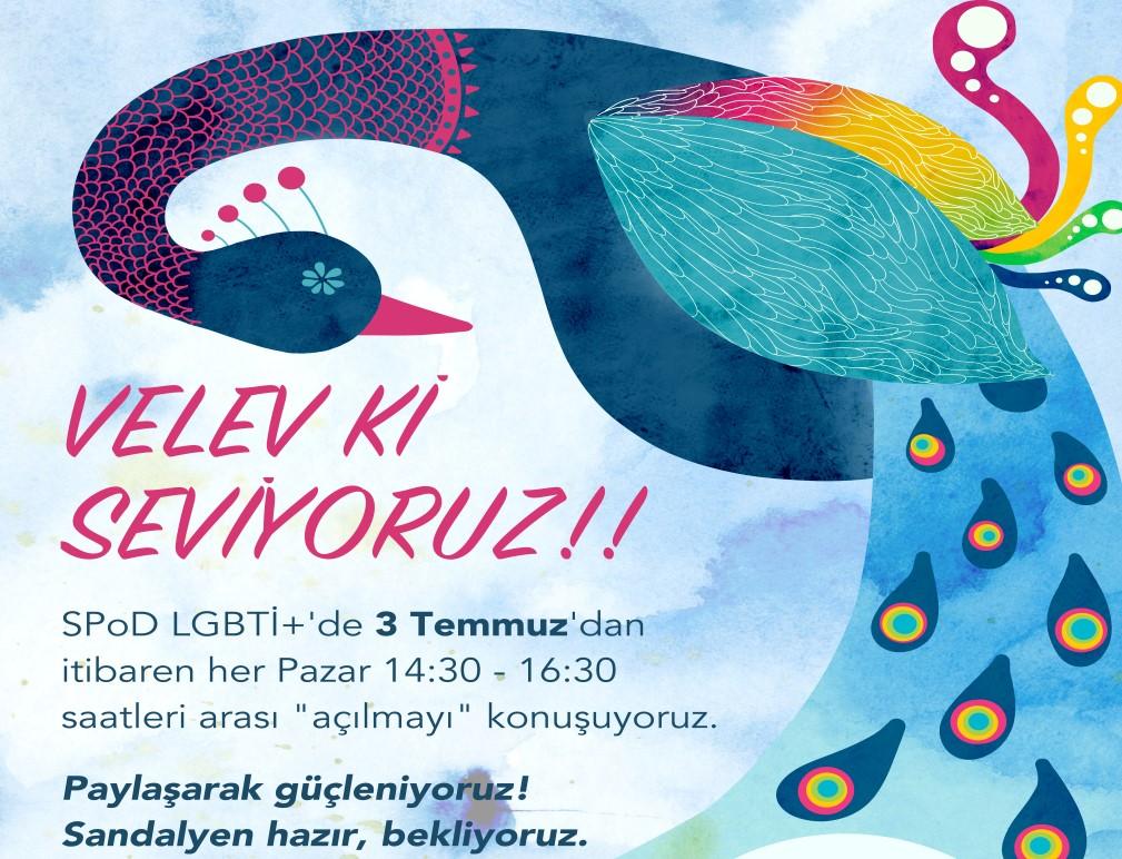 Açılma Toplantıları SPoD Salon da Devam Ediyor SPoD LGBTİ, 3 Temmuz Pazar günü ilkini düzenlediği açılma toplantıları, her hafta Pazar günü 14:30-16:30 saatleri arasında SPoD Salon da düzenli olarak