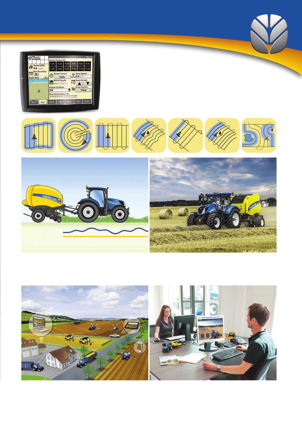 New Holland Hassas Tarım Sistemleri (PLM) T6 traktörünüzü seçerken isteğinize bağlı olarak New Holland Hassas Tarım Sistemlerini (PLM) fabrika çıkışı tam entegre şekilde alabilirsiniz.