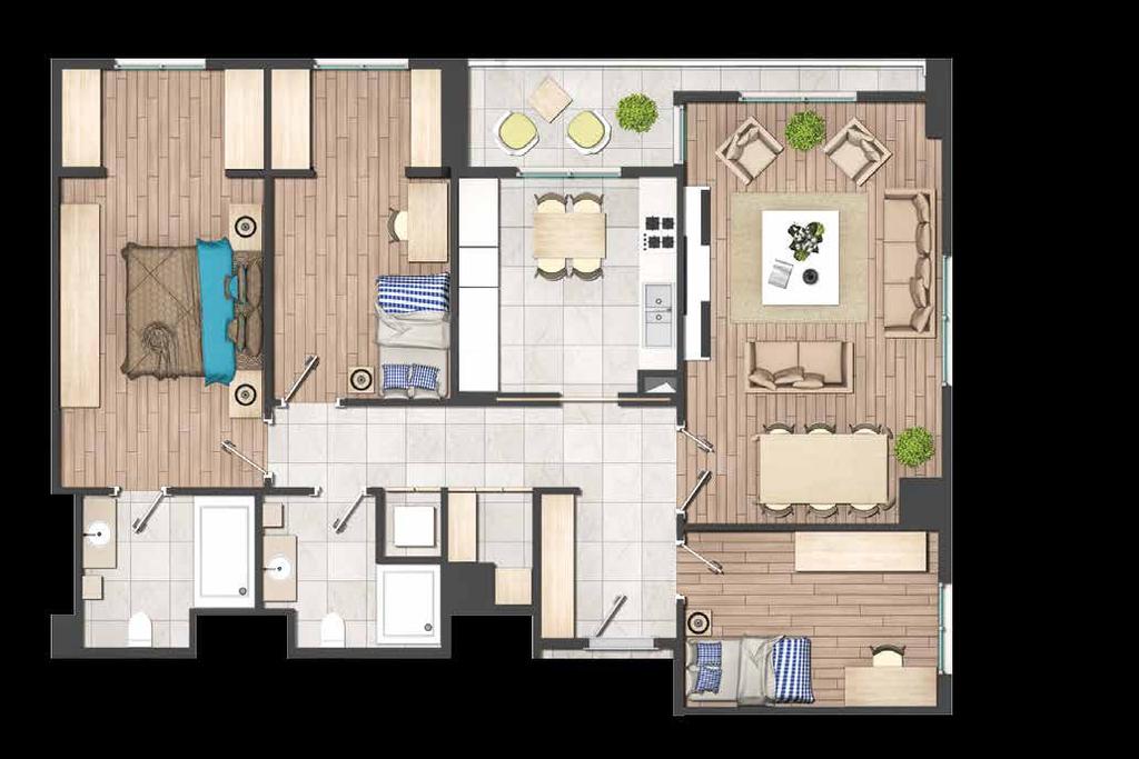 C- 3+1/ 6,30 m² 16,55 m² 5,03 m² Çam.