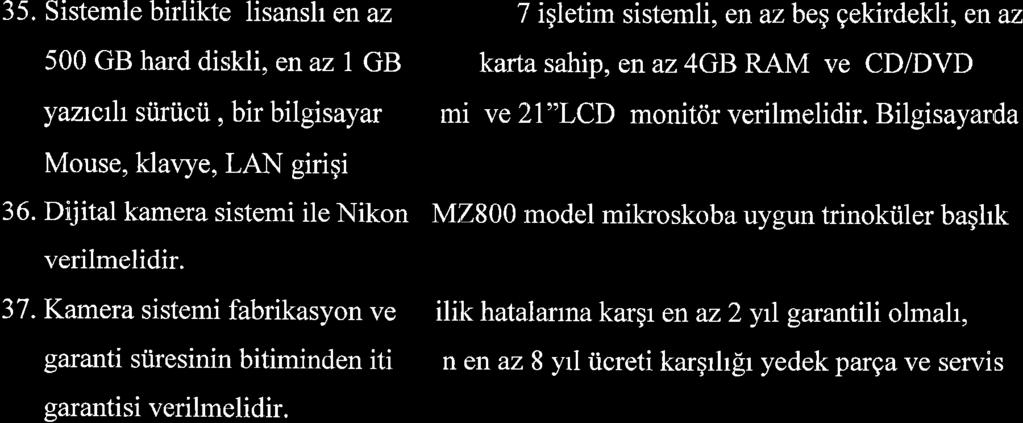 klavye, LAN girigi 36. Dijital kamera sistemi ile Nikon verilmelidir. 37.