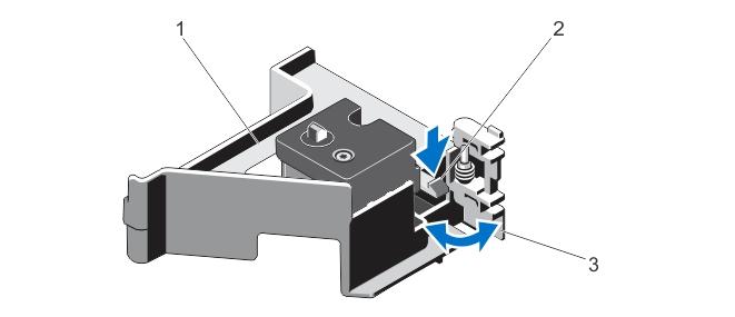 3. PCIe kart tutucu mandalını açmak için, tırnağa bastırın. 4. PCIe kart tutucu mandalını kapatmak için, mandalı kilitlenene kadar saat yönünde döndürün.