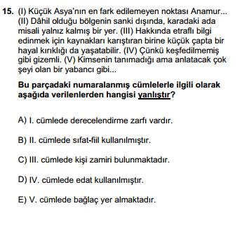 10 3. ÜNİTE: ANLATIM VE SÖZCÜK TÜRLERİ 3.2 Zamir 4.3. Fiil (Eylem), Fiilimsi (Eylemsi) 5.5. Zarf 6.3. Edat, Bağlaç 2.