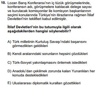 11 TÜRK İNKILABI LOZAN KONFERANSININ SÜRECİ VE LOZAN BARIŞ