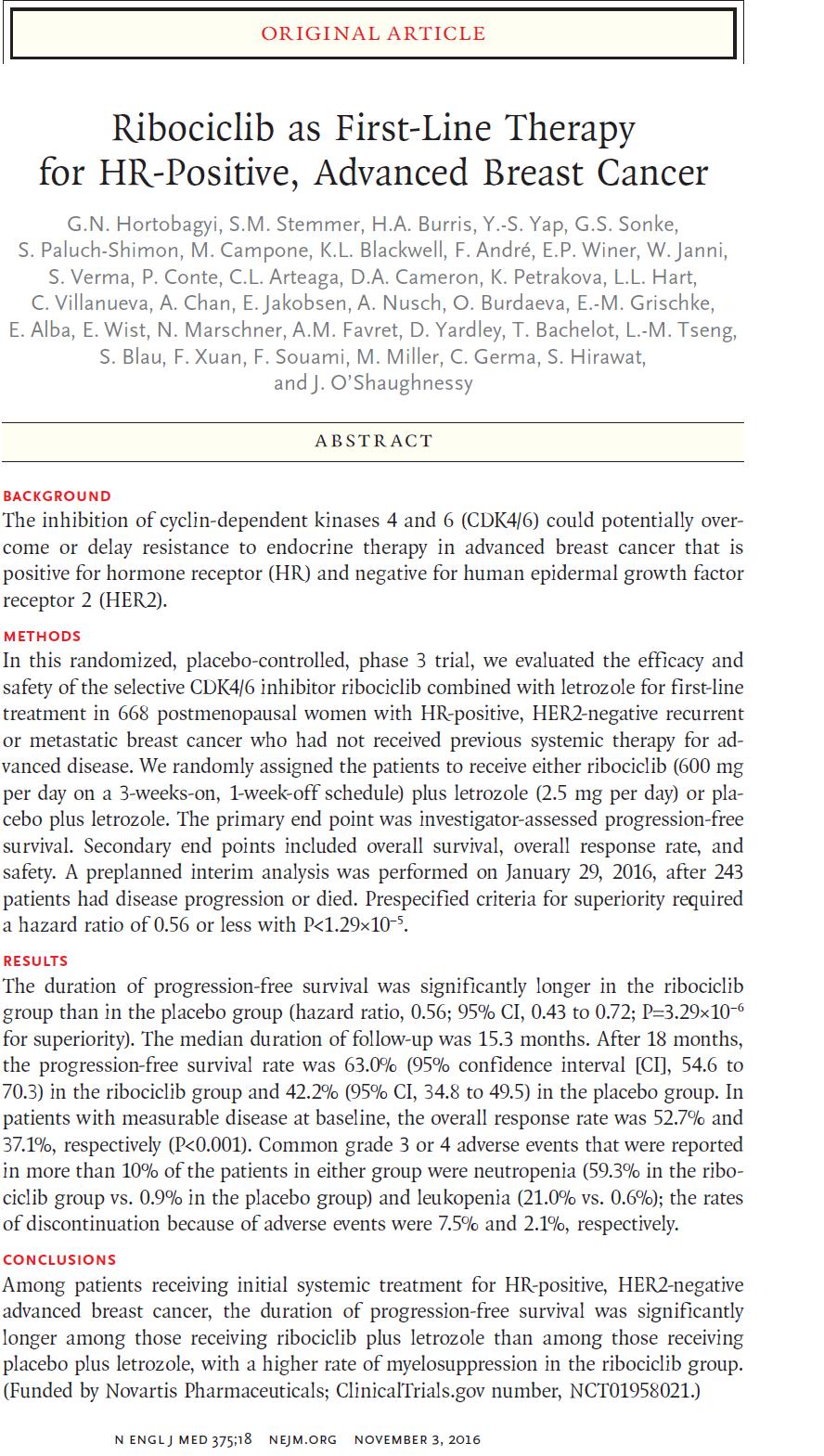 668 hasta Faz III randomize(monaleesa-2 trial) Letrazol &