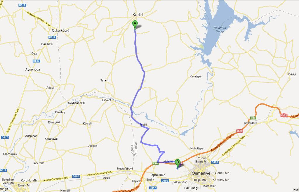 Kadirli Transfer İstasyonu 43 km Bertaraf Tesisi Şekil 8.