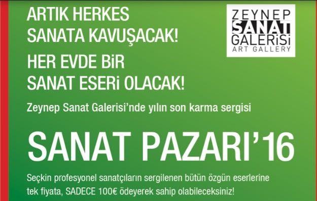 ÜNLÜ RESSAMLARIN ESERLERİ 100 EURO Bodrum un tek bağımsız sanat galerisi, Zeynep Sanat Galerisi, yıl sonunda Sanat Pazarı Art/Mart adı altında düzenlediği karma resim sergisindeki tüm eserleri 100 er