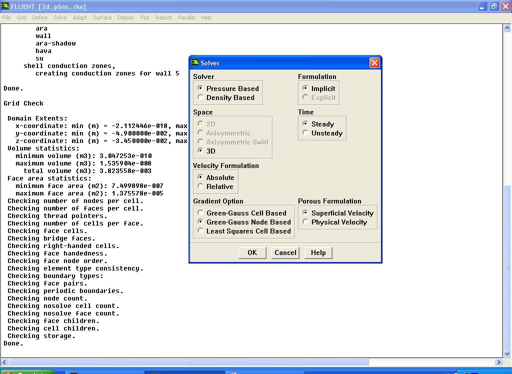 121 EK-3 (Devam) Fluent kod programında modelin çözümlenmesi Şekil 3.5.