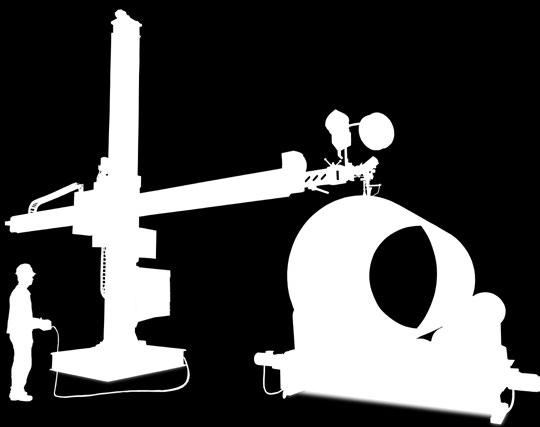 un ilerleme hareketiyle iç boy kaynağı Outer peripheral welding by using the double welding head (with the rotator) Inner linear welding (by the movement of the boom) Kolon-om Sistemleri; kaynaklı