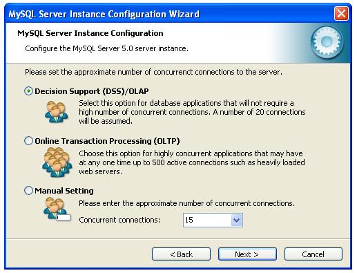 MySQL Kurulumu (Windows) Manual Setting seçeneğini seçerek