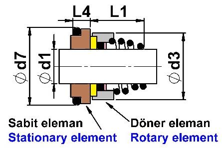 Speed : 15m/s Döner Döner yüzey : Sıkı geçme silisyum karbür (SIC), Rotary surface : Close fit silisium carbide ( SIC) Sabit yüzey : Silisyum karbür (SIC), (G6 Tip) kısa kuyruklu Stationary surface :