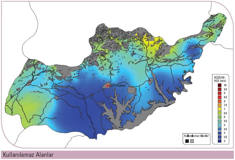 Bölge Planı Adıyaman : (Rüzgar enerji santrali kurulabilir alanlar) Şekil 5-79.