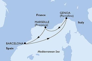 MSC FANTASIA ile AKDENIZ 04 KASIM 2017 ( 3 gece 4 gün ) Tarih Liman Varış Hareket 1 Gün Barcelona, İspanya *** 13:30 2 Gün Cenova, İtalya 09:00 17:00 3 Gün Marsilya, Fransa 09:00 18:00 4 Gün