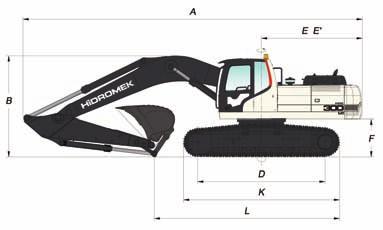 860 mm M - Kabin Yüksekliği 3.160 mm N - Üst Șase Genișliği 2.990 mm * Standart ÇALIȘMA ÖLÇÜLERİ Bom Ölçüsü 6.280 mm Arm Ölçüsü 2.100 mm *2.500 mm 3.070 mm S - Maksimum Ulașma mesafesi 10.020 mm 10.