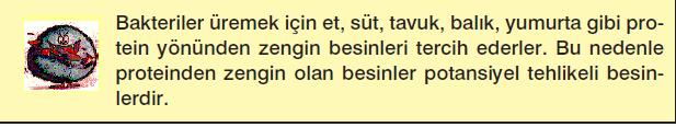 Bakterileri çoğala il esi ve hastalık yapa il esi içi gerekenler Nem; Pek çok gıdada, eyve se zelerde