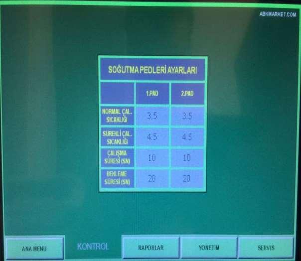 2-5 KONTROL / SOĞUTMA AYARLARI: Tünel geçiş fanı fark sıcaklığı aşıldığında tünel havalandırma moduna geçilir. Tünel fanları çalıştırılır.