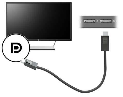 DisplayPort aygıtı bağlama NOT: Standa bir DisplayPort video aygıtı bağlamak için, ayrıca satın alınan bir DisplayPort kablosu edinmeniz gerekir.