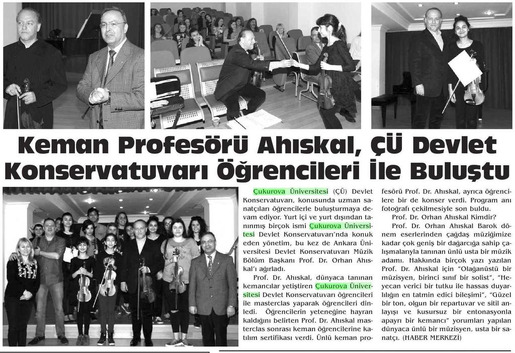 KEMAN PROFESÖRÜ AHISKAL, ÇÜ DEVLET KONSERVATUVARI ÖGRENCILERI.