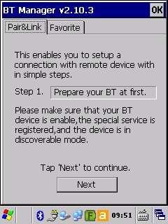 Pratik yöntem veya menü yöntemi ile çalıştırılabilen Bluetooth Mangager programının ilk ekran görüntüsü aşağıdaki gibidir.