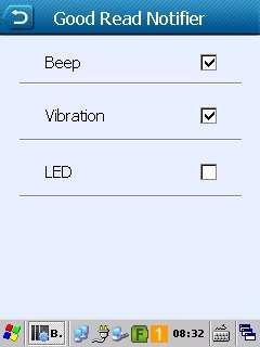 Read Notifier Barkod tarama (okutma) işleminde tarama (okuma) işleminin başarılı olduğunun bildirilme şeklinin belirlenmesini sağlar. Yukarıdaki ekranda bu bölümün standart değerleri görülmektedir.