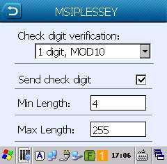 MSIPLESSEY MSI/PLESSSEY barkod tipi ile ilgili ayarların belirlenmesini sağlar. Okuma açık, Okuma kapalı.
