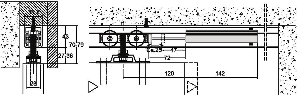 L100 Bas - Kapa / Push2Close Duvar içine girip, gömme kolu ulaşılamaz durumda olan sürme kapıların, basit bir bas-çek hareketi ile duvar içinden 10-15cm kadar dışarı çıkartılıp, gömme kollarının