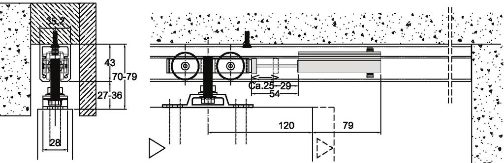 L100 Bas - Kapa / Push2Close Kısa (Self Close ile birlikte) / Short (with Self Close) Set içeriği/ Set comprising 1Set 955.010.