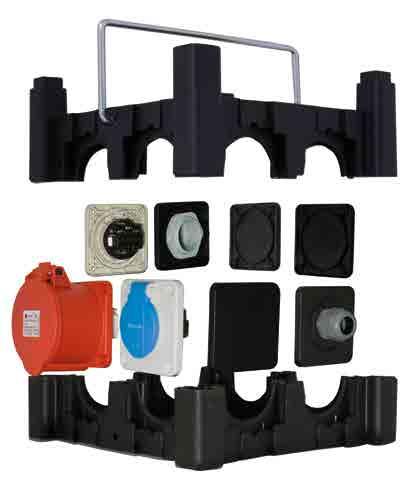 Minibox Kulplu / Minibox with Handle 5x32A - Makine Prizi (4 adet) 5x32A - Panel Mount Socket Outlet (4 pcs.) 1x16A - Makine Prizi (2 adet) 1x16A - Panel Mount Socket Outlet (2 pcs.