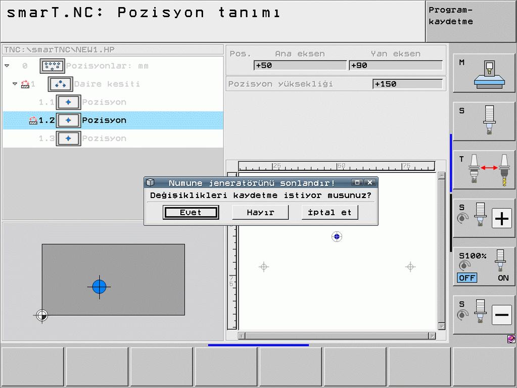 Numune jeneratörünü sonlandırın END tuşuna ya da SON yazılım tuşuna basın: smart.