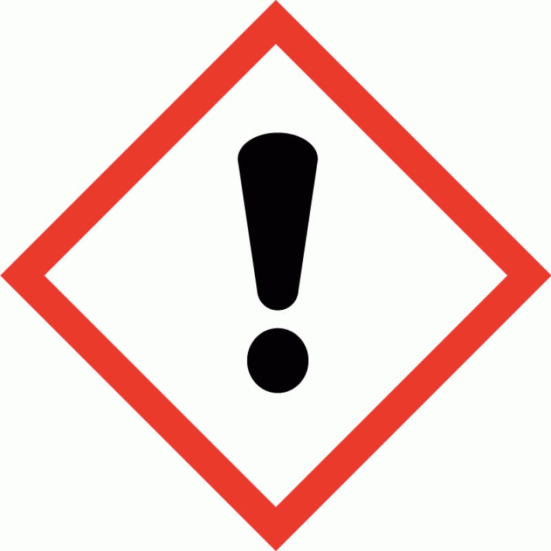 Zararlılık işareti Uyarı kelimesi Zararlılık İfadeleri Önlem ifadeleri İçerikler İlave önlem ifadeleri Dikkat H317 Alerjik cilt reaksiyonlarına yol açar. P261 Buharını solumaktan kaçının.
