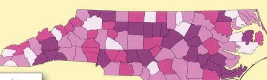 Kuzey Carolina 1995 1999 1999 Göğüs G Kanseri Etki Alanı Oranları Bunun gibi haritalar kanser kontrol ve kadın sağlık şubelerine Kaynak tahsisi ve kimlik saptama gereksinimleri için bilgi