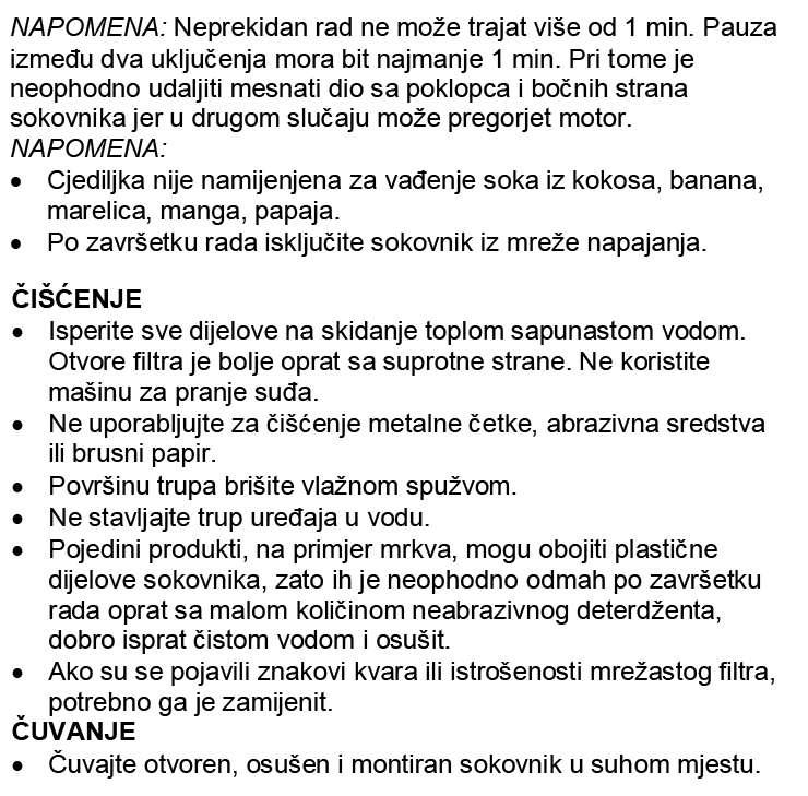 Vue la largeur du périmètre de son tube d'alimentation, ce Presse Fruits permet le passage des morceaux de pommes et de poires sans avoir besoin de les découper, permettant ainsi d'en extraire le jus