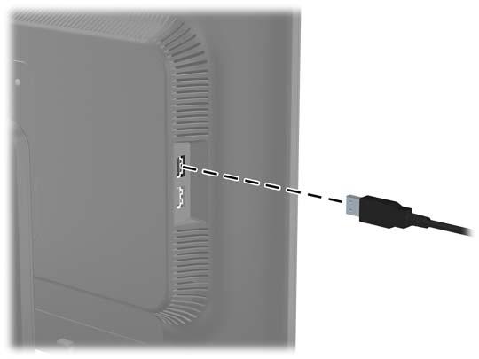 USB Aygıtlarını Bağlama Dijital kamera, USB klavye veya USB fare gibi aygıtları bağlamak için USB konektörleri kullanılır. Monitörün yan panelinde iki USB konektörü yer alır.